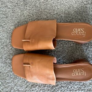 Franco Sarto Women's Brown Leather Mules/Sandals